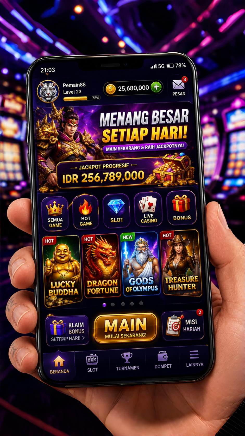 Tampilan antarmuka utama aplikasi rr789 yang ramah pengguna.